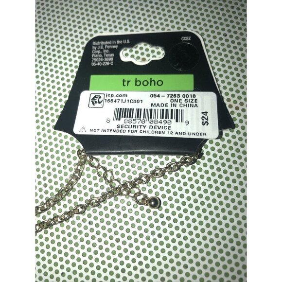 New Turquoise Beaded Boho Tassel Necklace by MIXIT - Picture 4 of 4